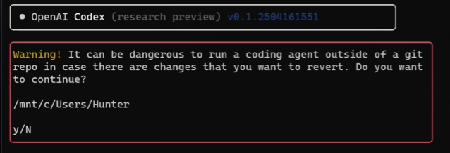 codex warning