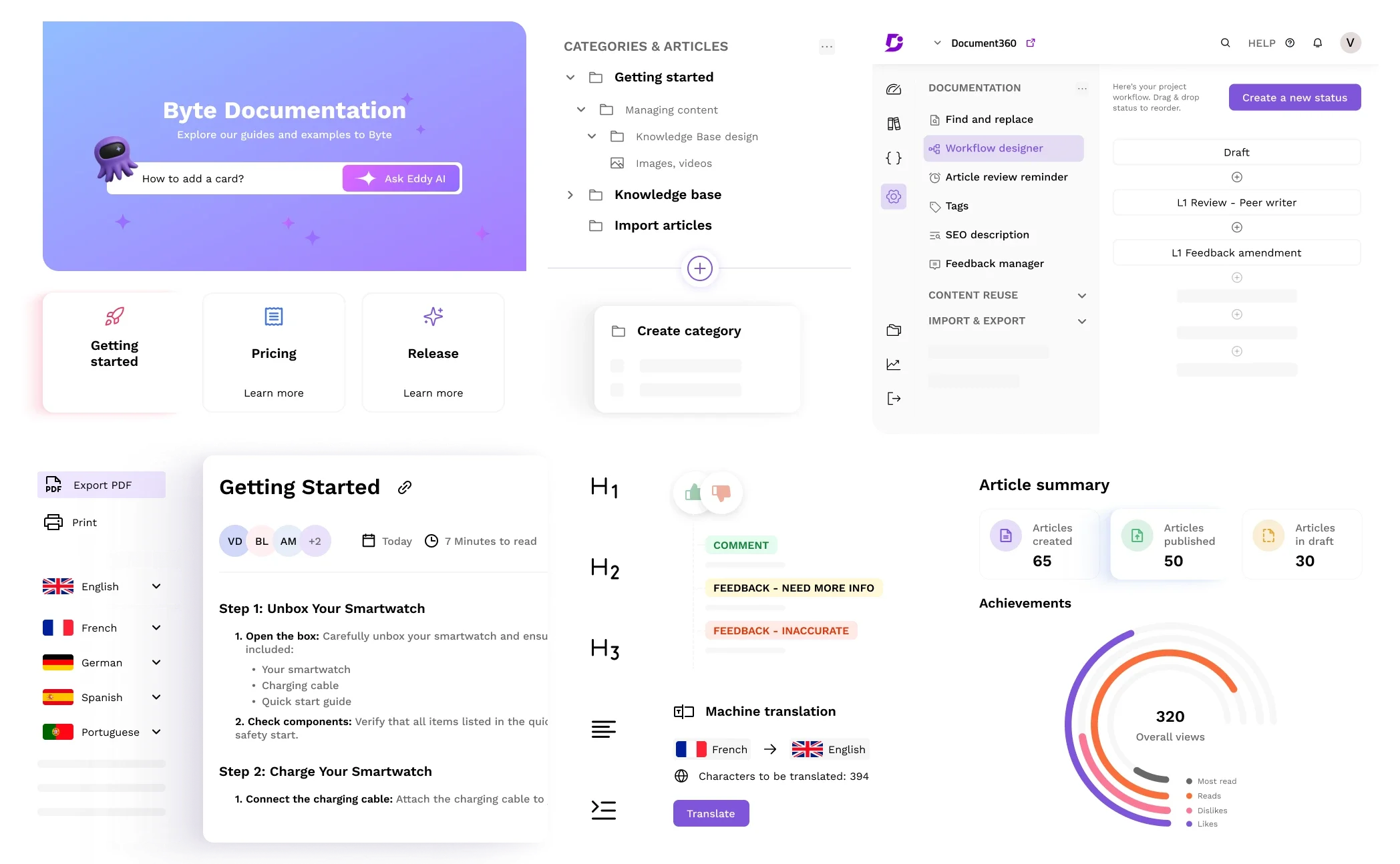 Interface do Document360
