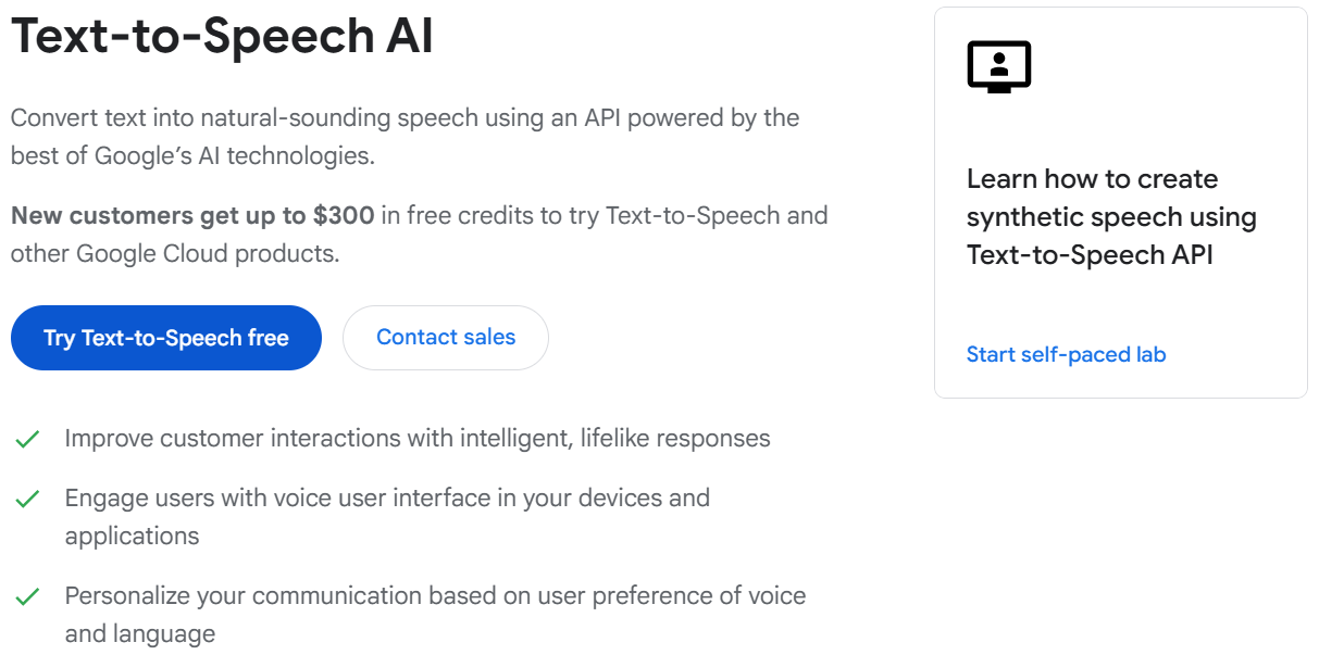 Google Cloud Text-to-Speech