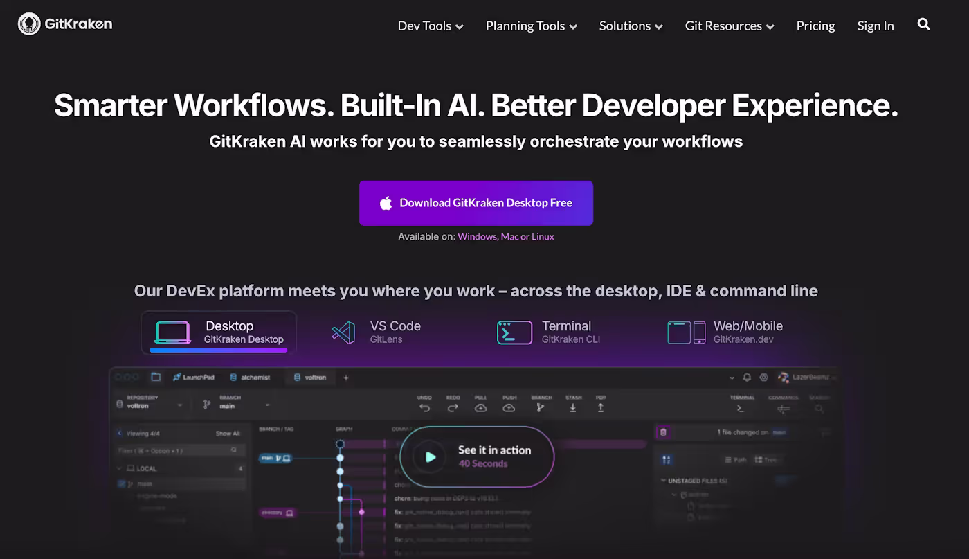 GitKraken - Git操作を視覚的に