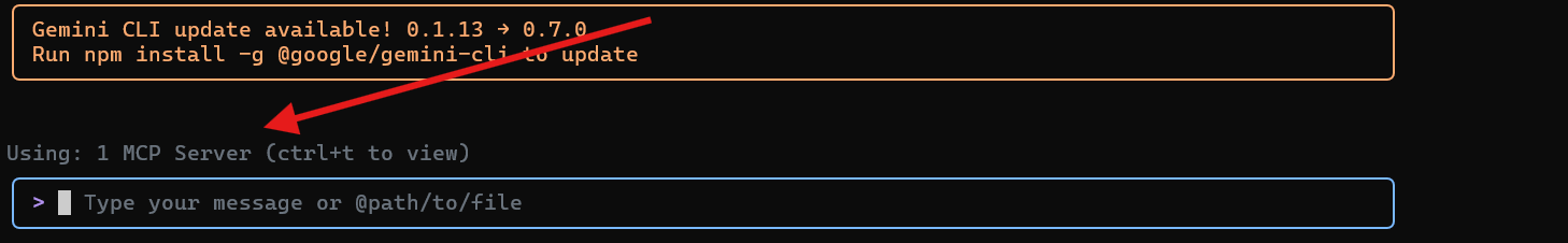 new mcp server in gemini cli