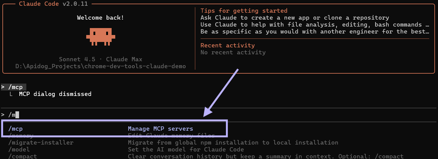Launch Claude Code and Verify the Chrome DevTools Installation