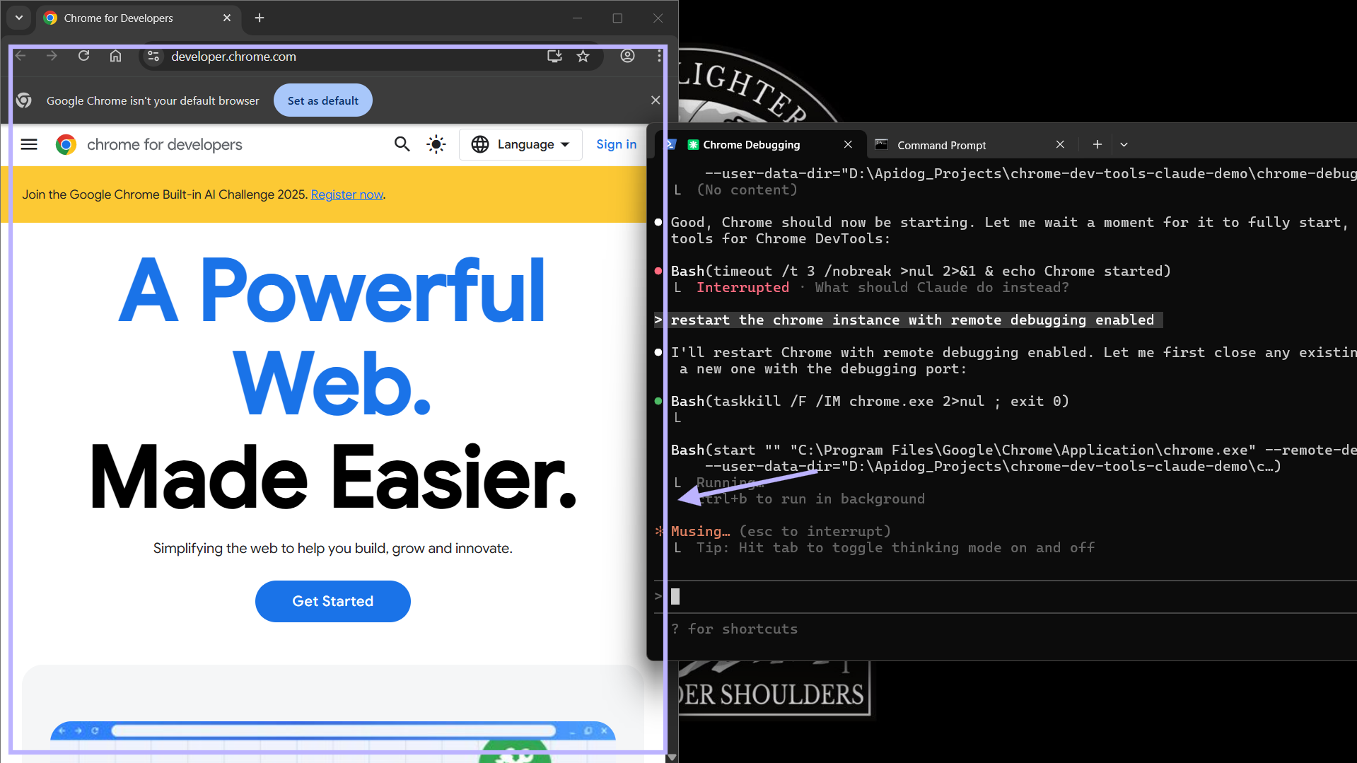 Opening a new chrome instance in claude code