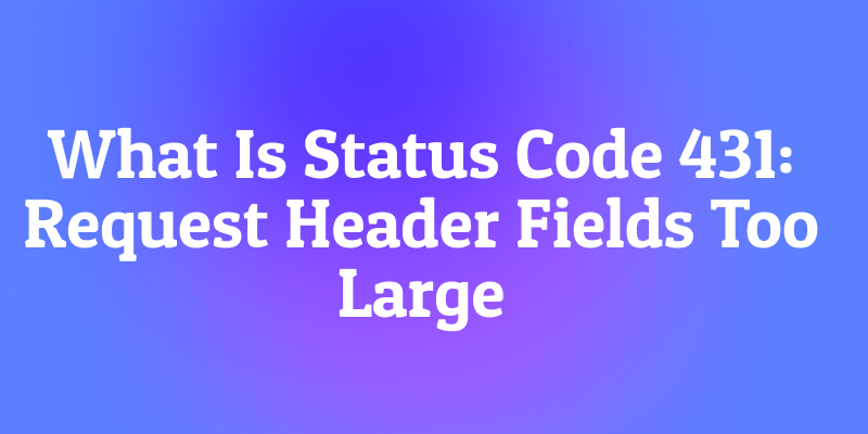 What Is Status Code 431: Request Header Fields Too Large?