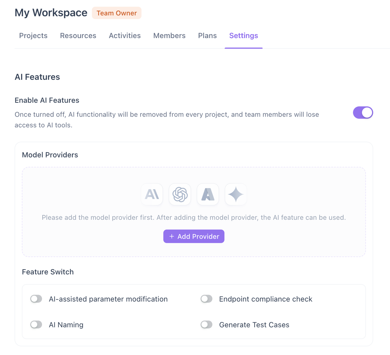 enable AI features in Apidog