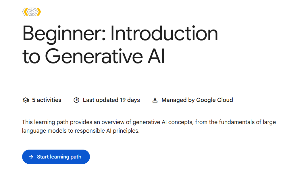 Introduction to Generative AI — Google Cloud Skills Boost