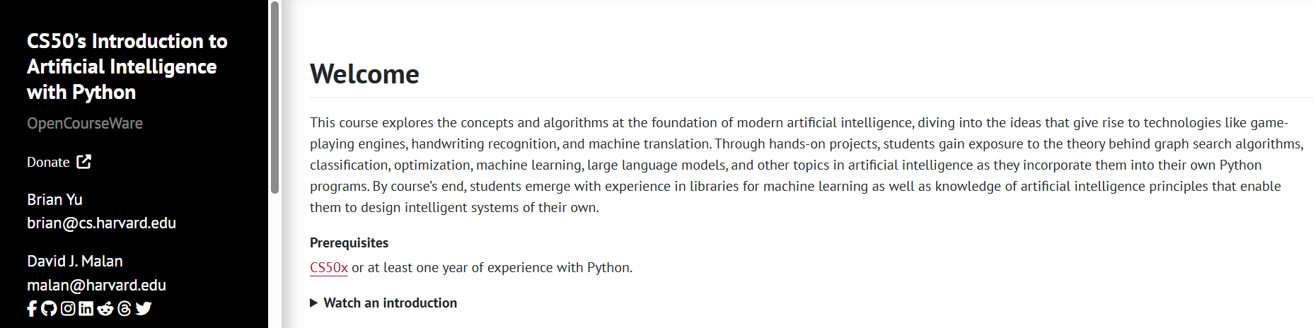 CS50’s Introduction to Artificial Intelligence with Python