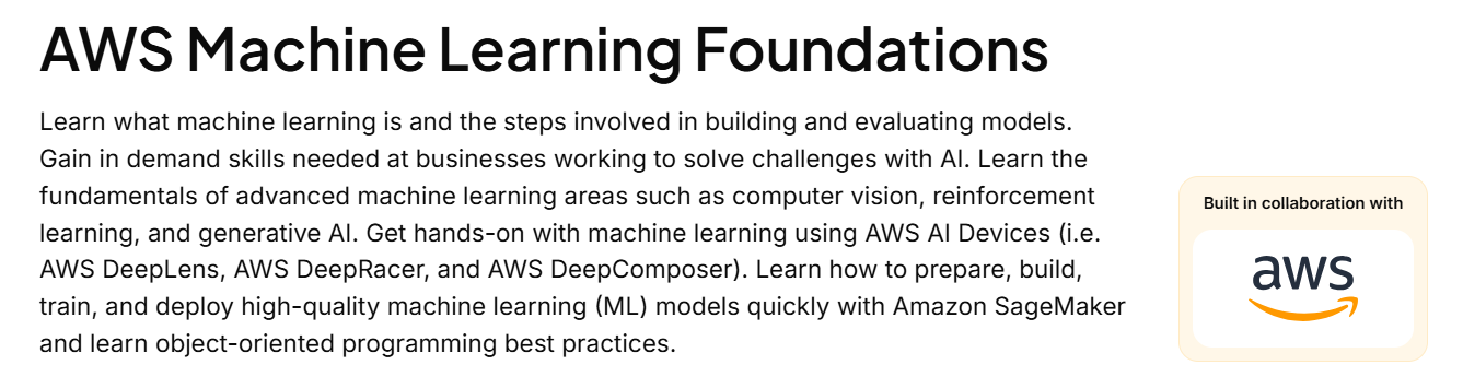 AWS Machine Learning Foundations — AWS x Udacity