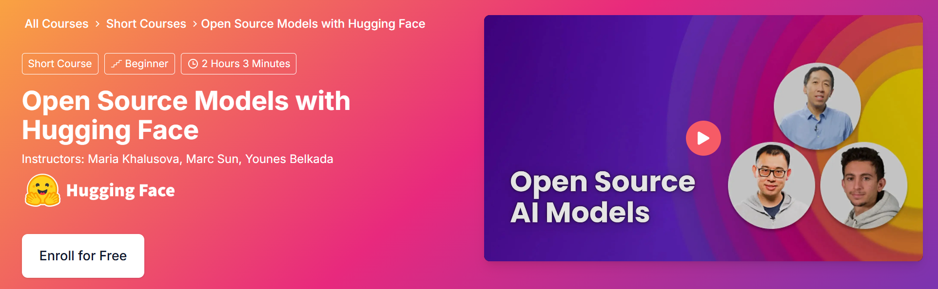 Open Source Models with Hugging Face — DeepLearning.AI