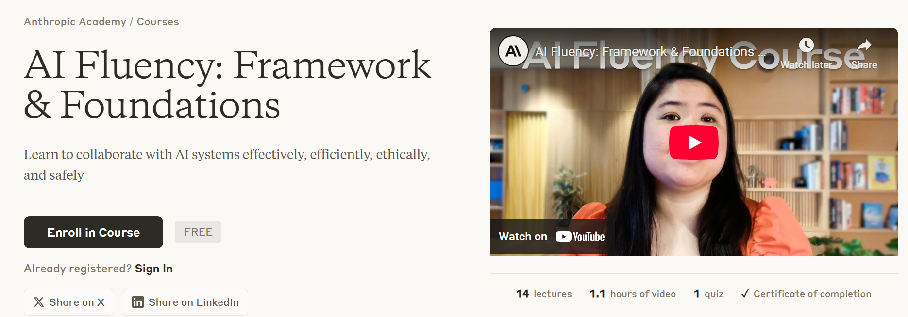 AI Fluency: Framework & Foundations — Anthropic