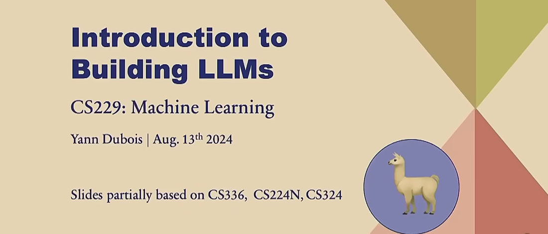 Machine Learning I: Building LLMs — Stanford Online