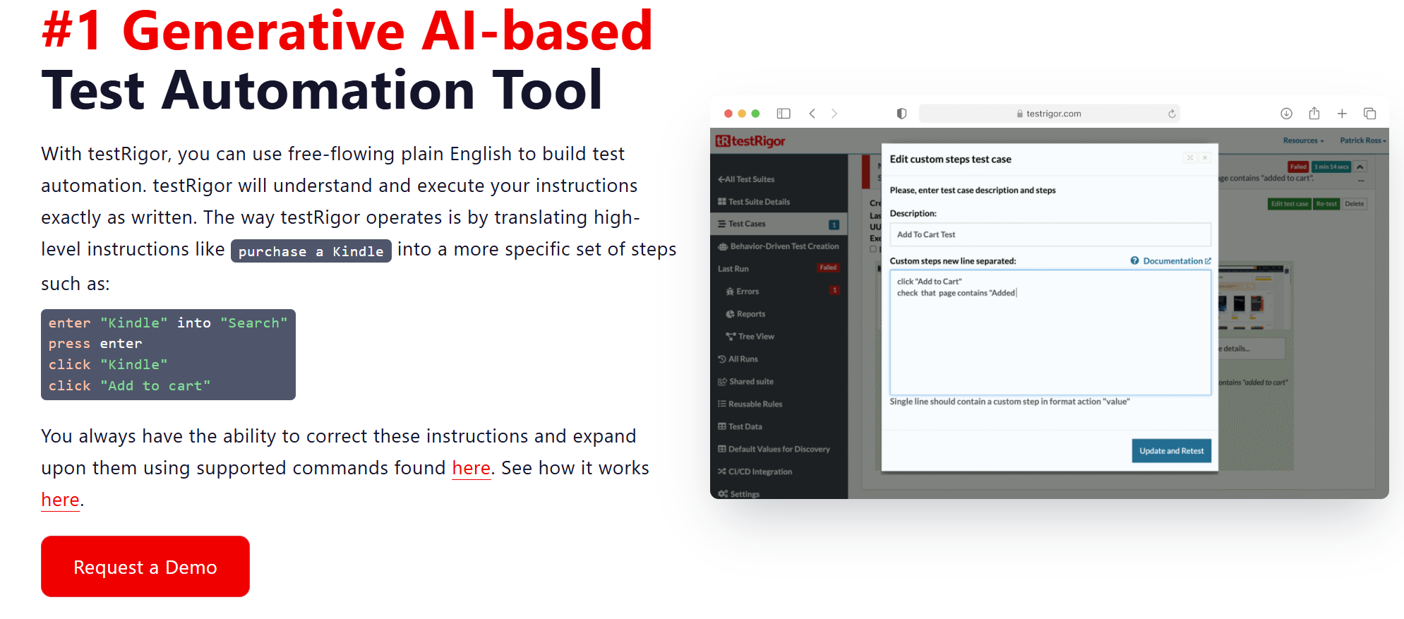 TestRigor: A Generative AI-Driven Automation Platform