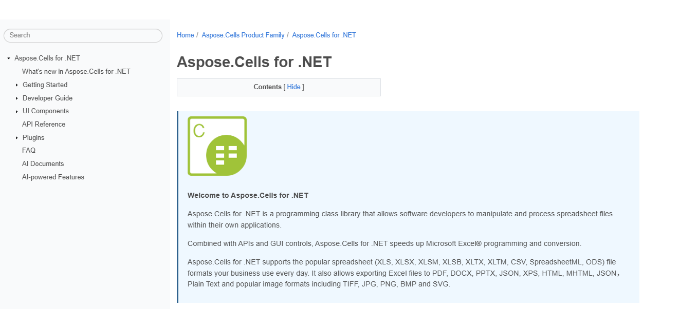 Interface do Aspose.Cells para conversão de JSON para Excel