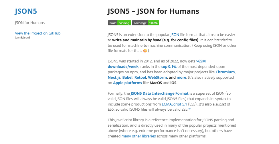 Logotipo do JSON5