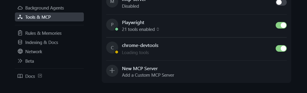 adding a new mcp server in cursor