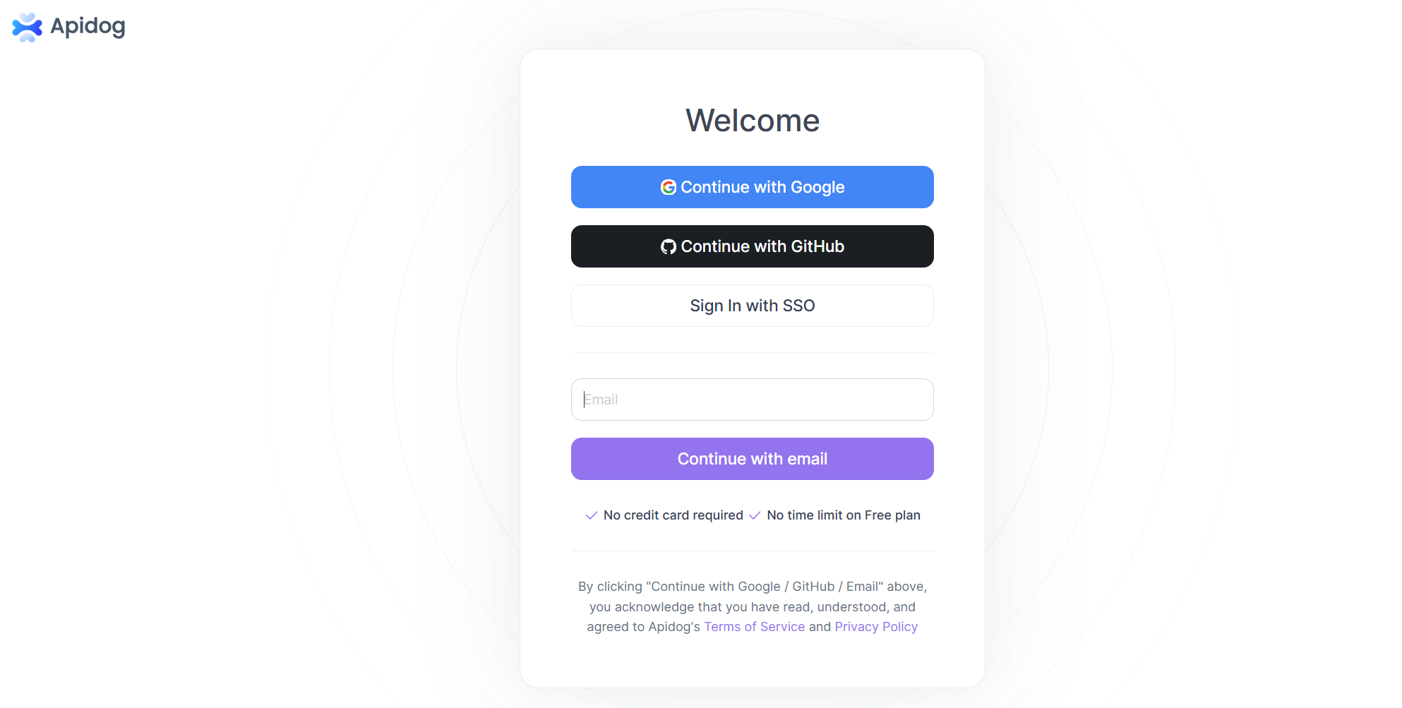 sign up for Apidog