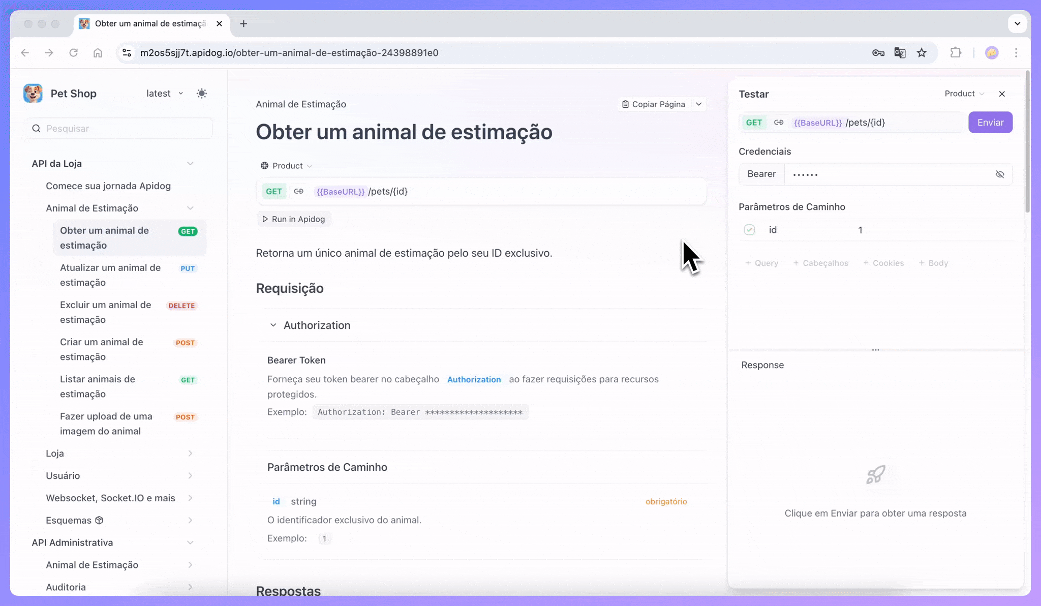 personalizar URLs base para depuração de endpoint