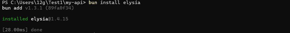 using bun to install elysia