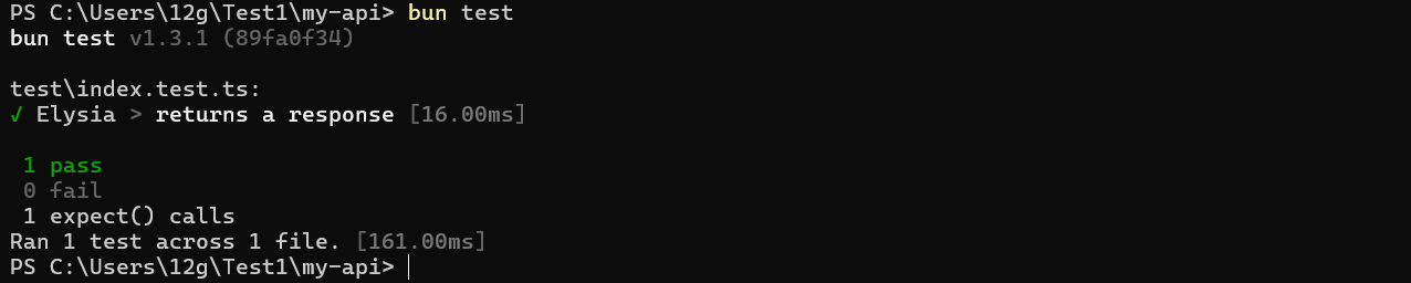 running tests in elysiajs with bun test