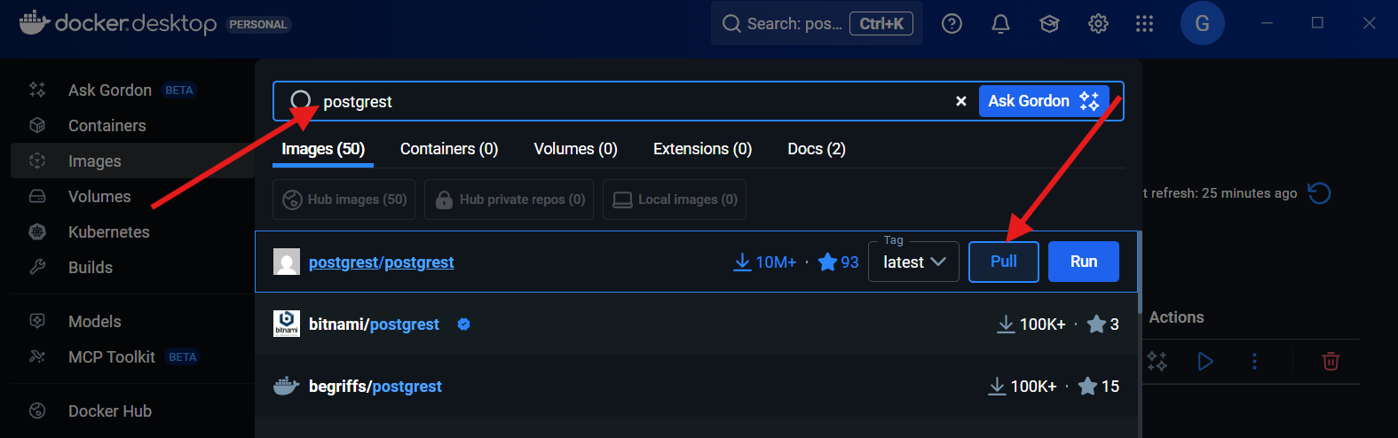 install postgrest in docker