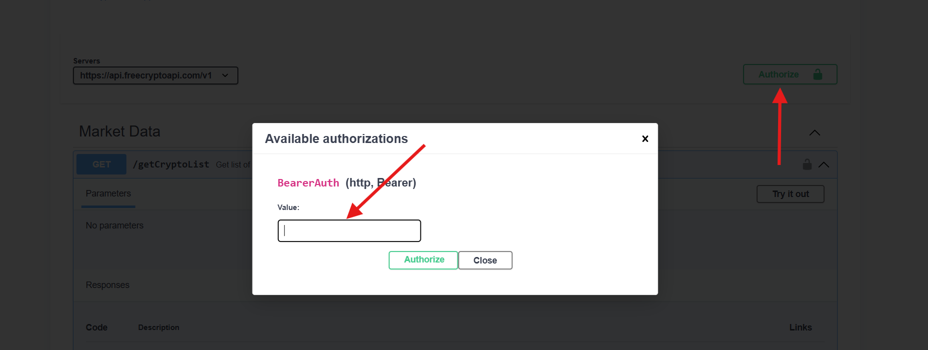 authentication on the documentation website