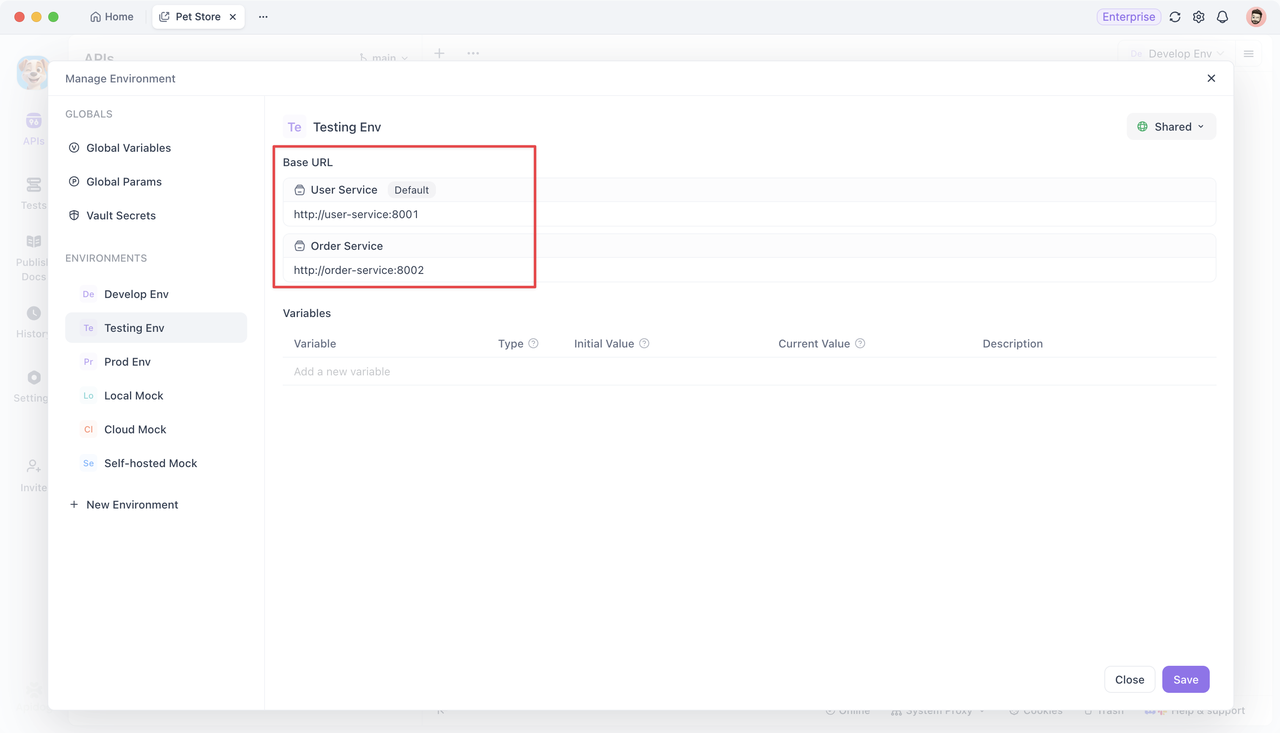 configuring base URLs within a model