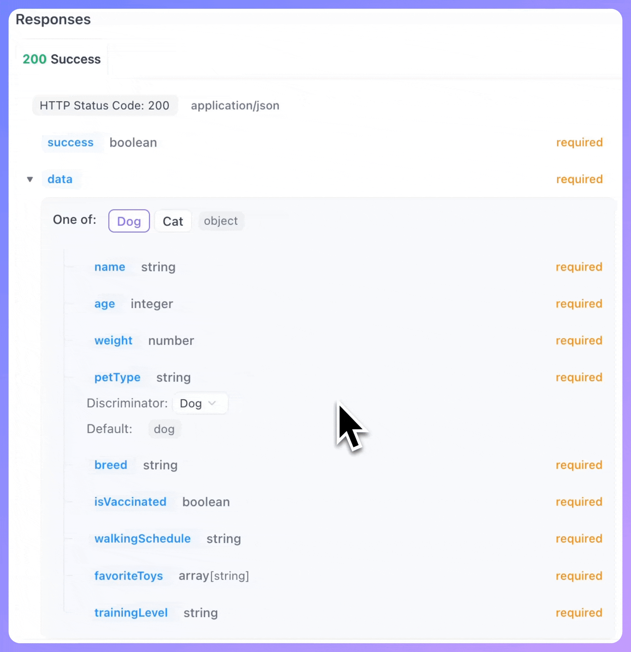 discriminator making schemas more clear