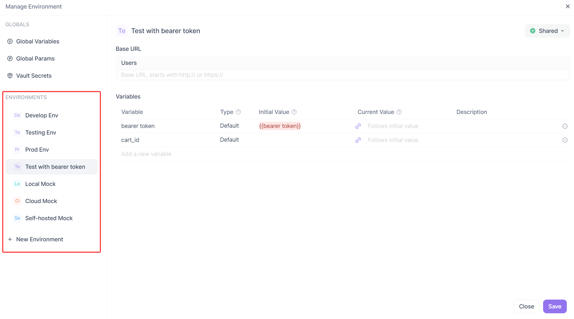 creating different environments