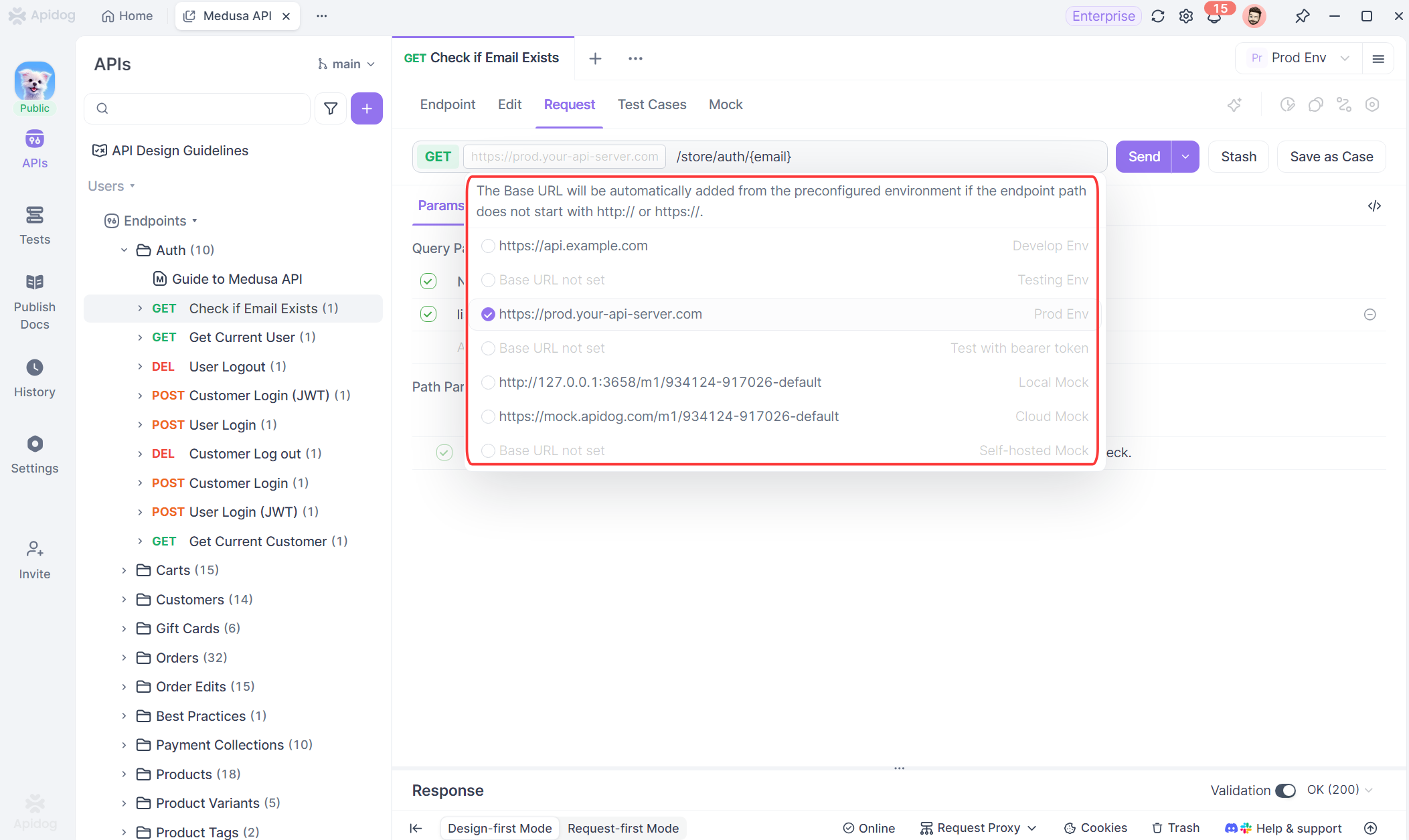 switching environments to get actual variable values