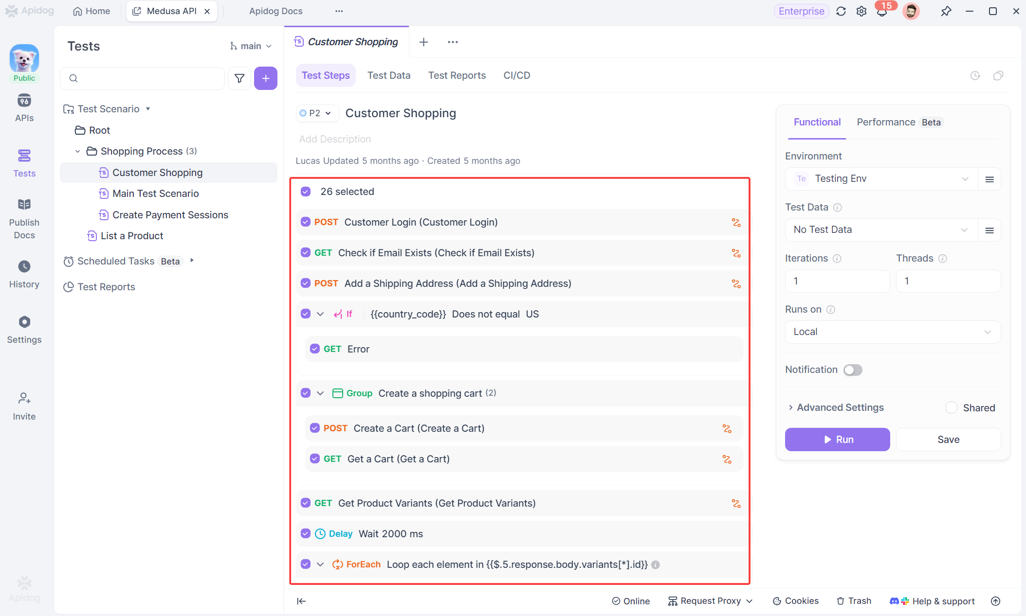 APIリクエストを設計し、テストステップに追加する