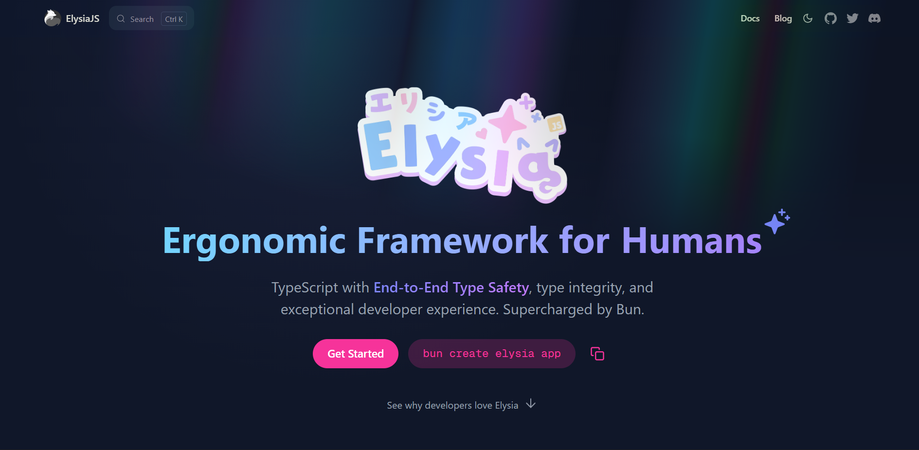 ElysiaJS official website