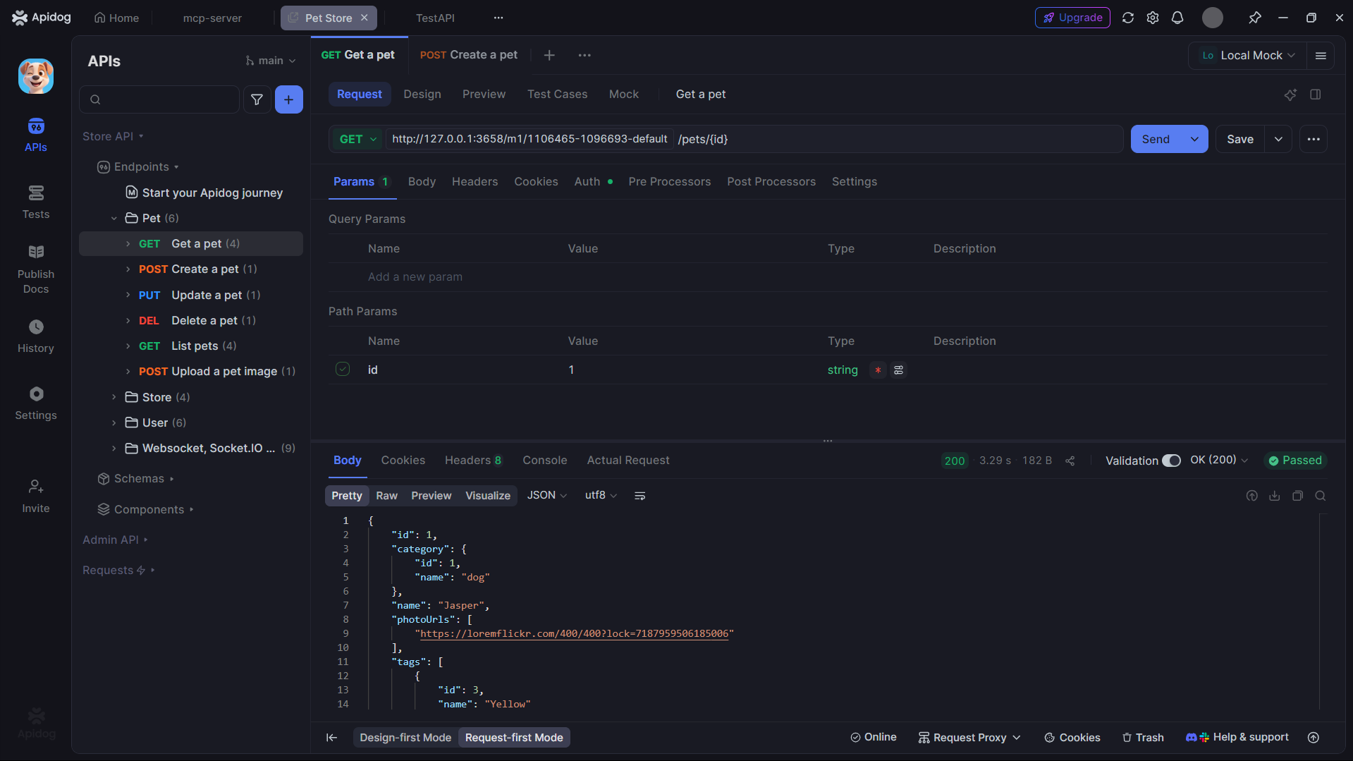 Apidog user interface