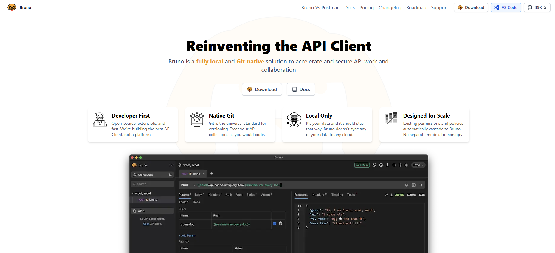 VS CodeでのBrunoインターフェースのスクリーンショット
