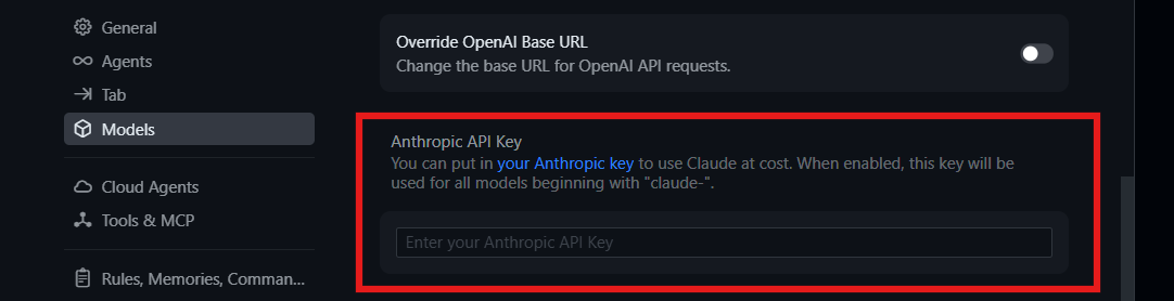 add anthropic api key