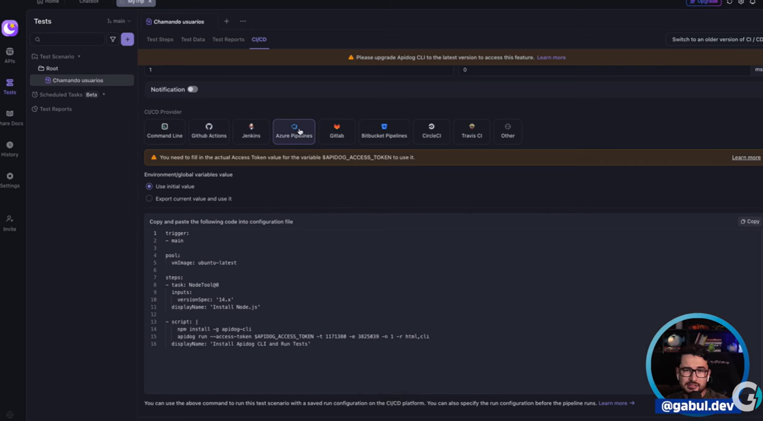 ApidogでのCI/CD連携