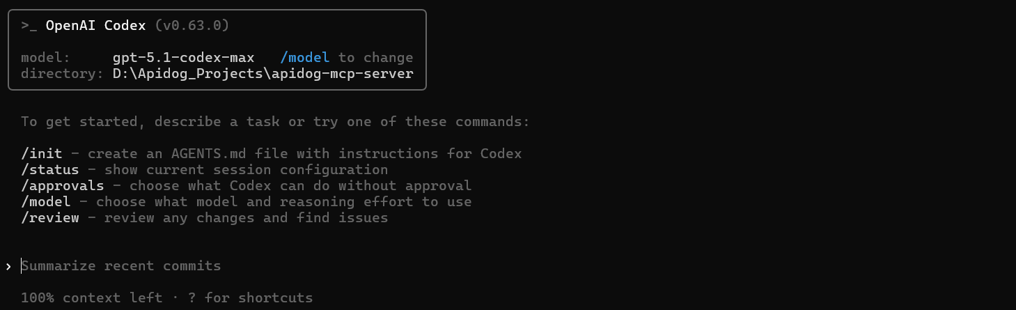 install and run codex cli