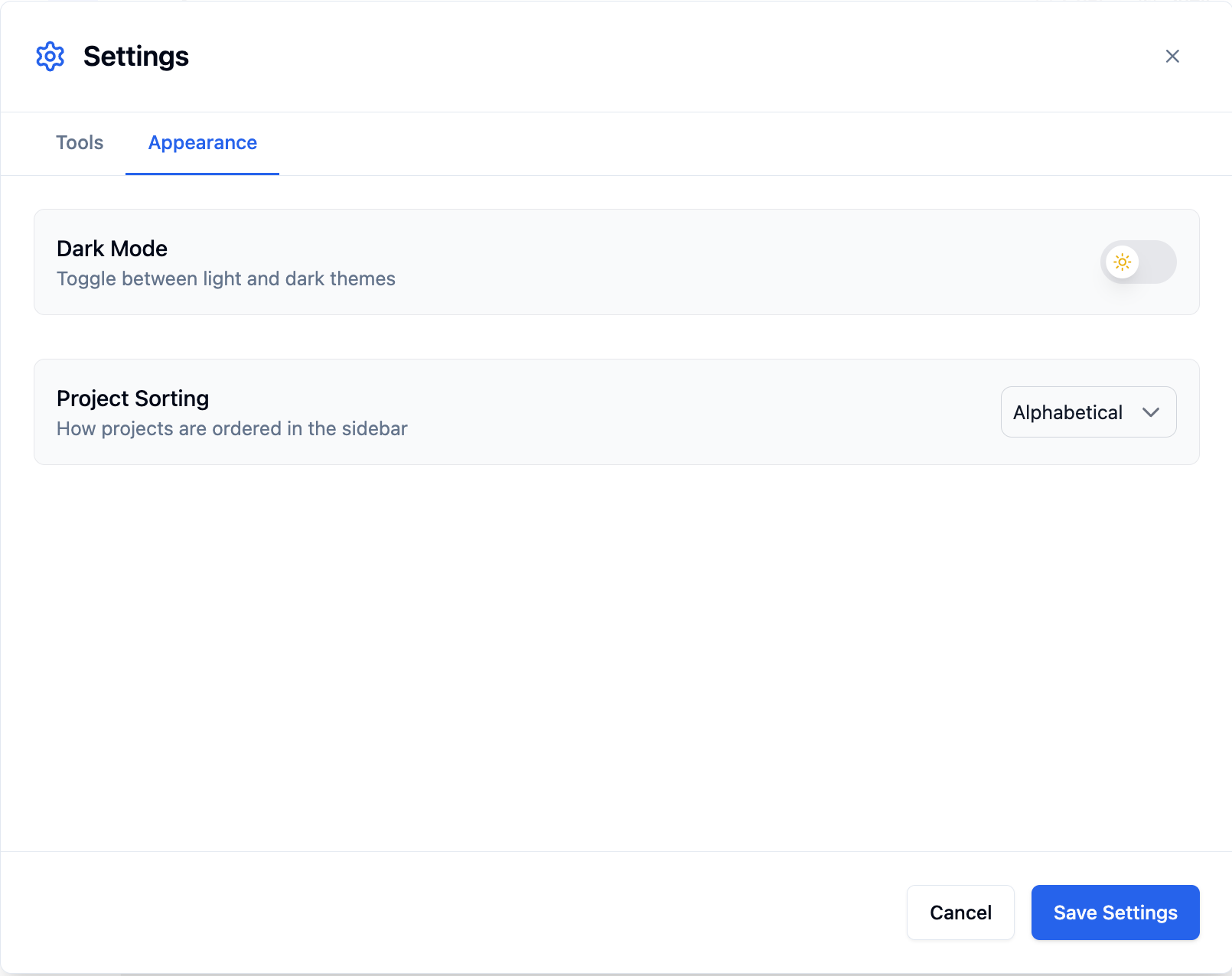 ダークモードに切り替える