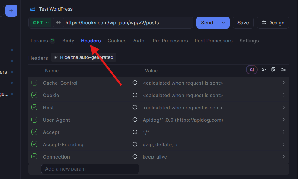 add custom headers in apidog for authentication