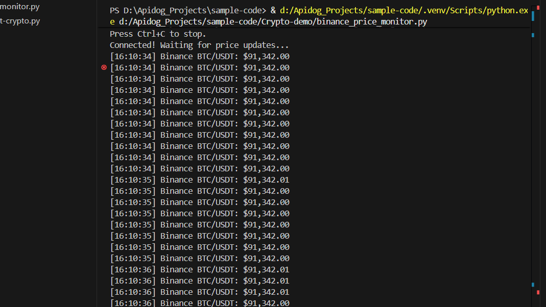 binance websocket api