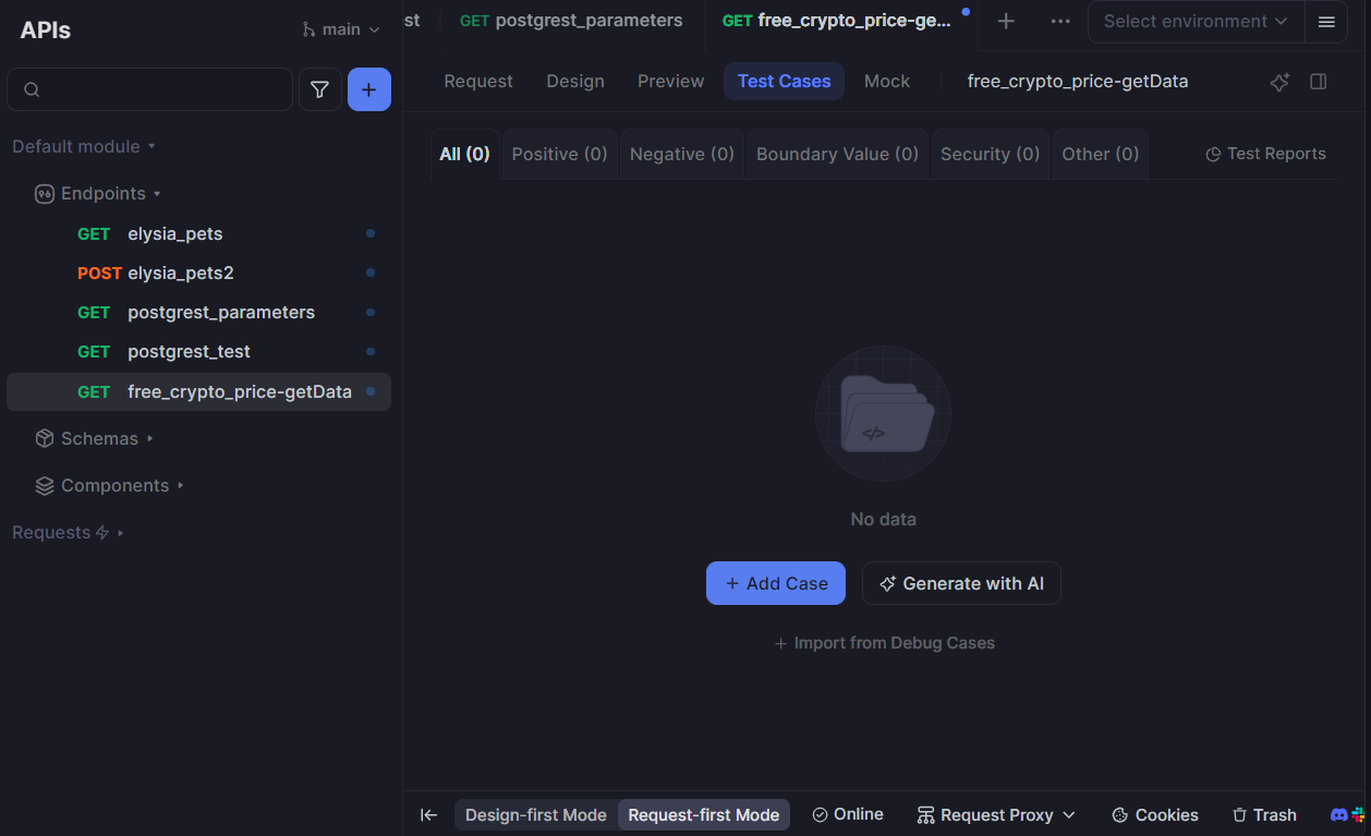 Apidogでテストケースを追加する