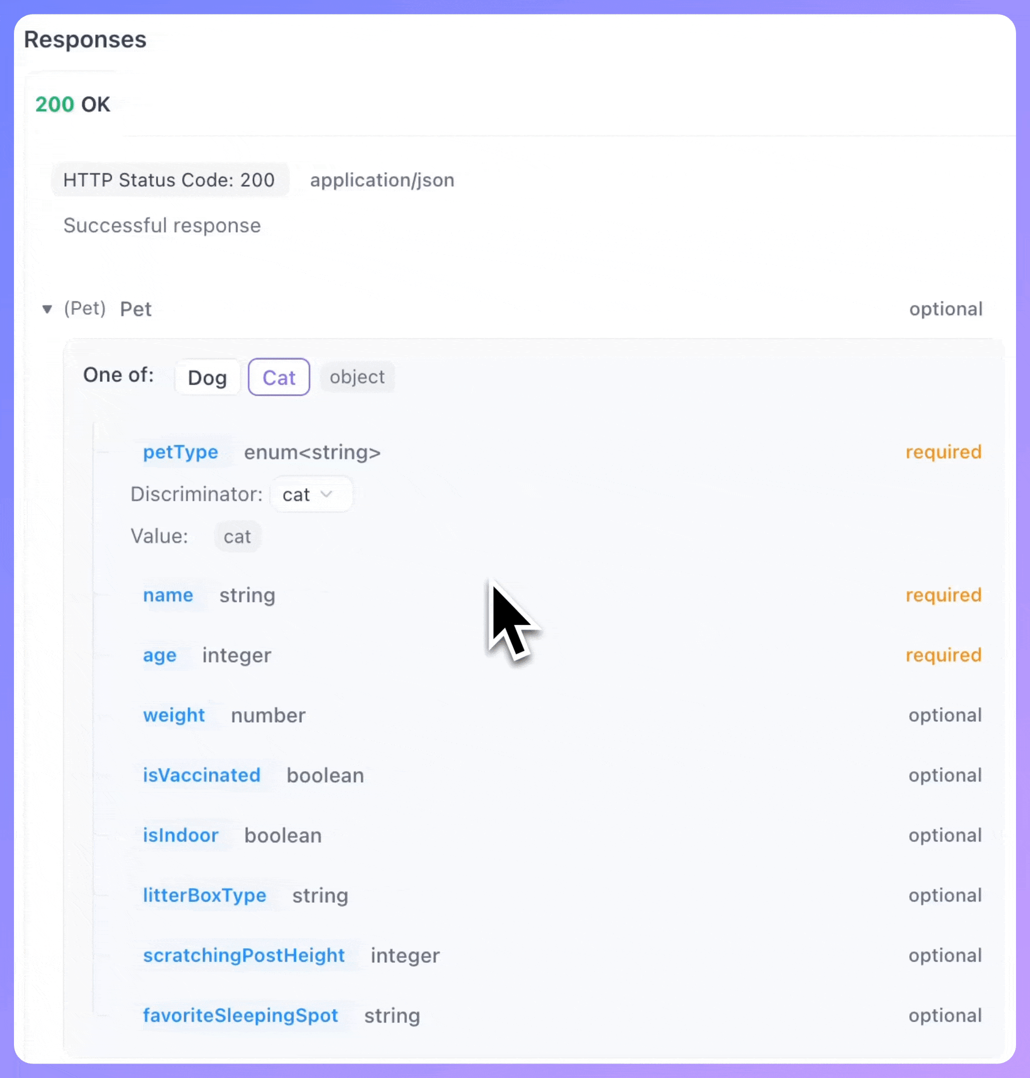 importing OpenAPI to add discriminator to distinguish multiple schemas