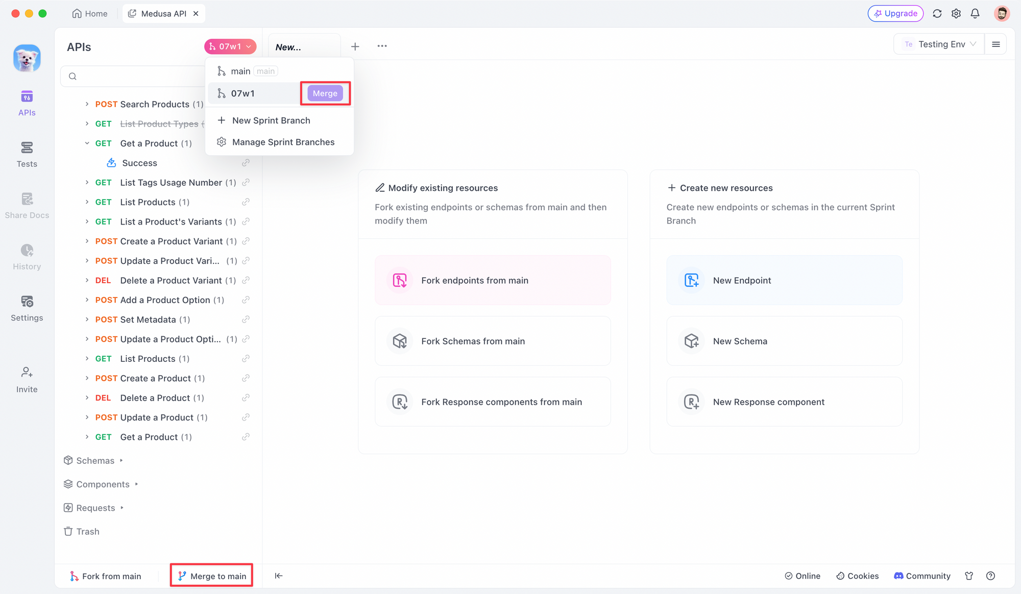 ブランチをマージする