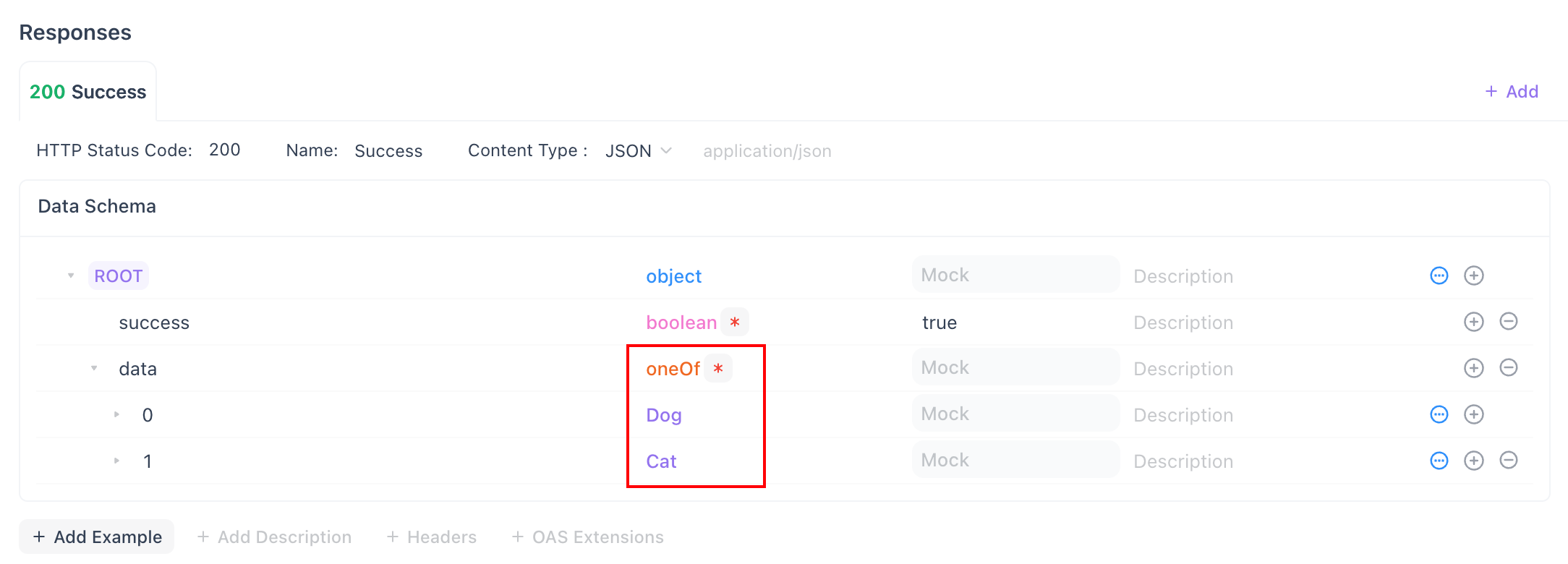 referencing the schemas for oneOf schema compositions