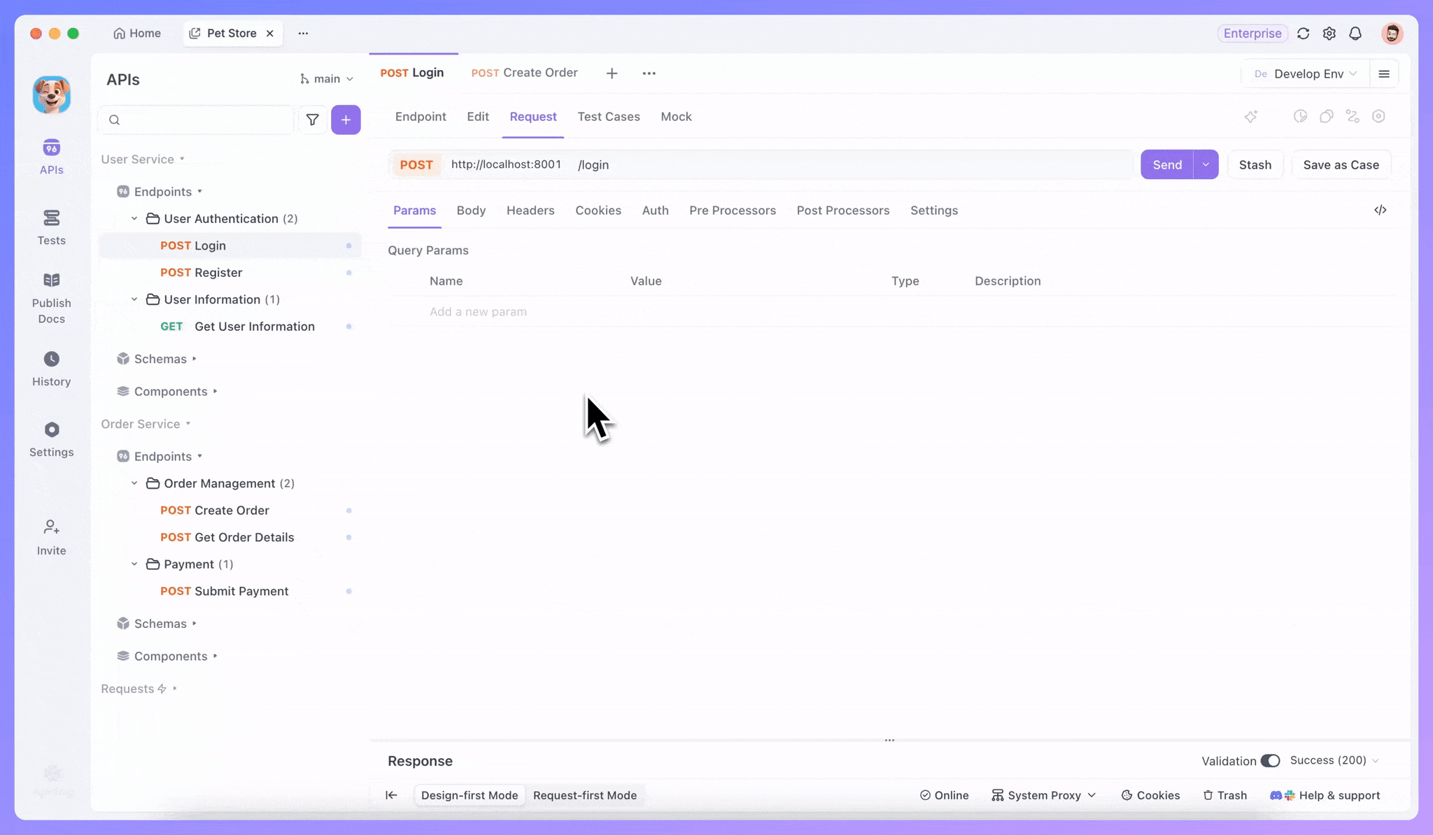 switching environment within a module