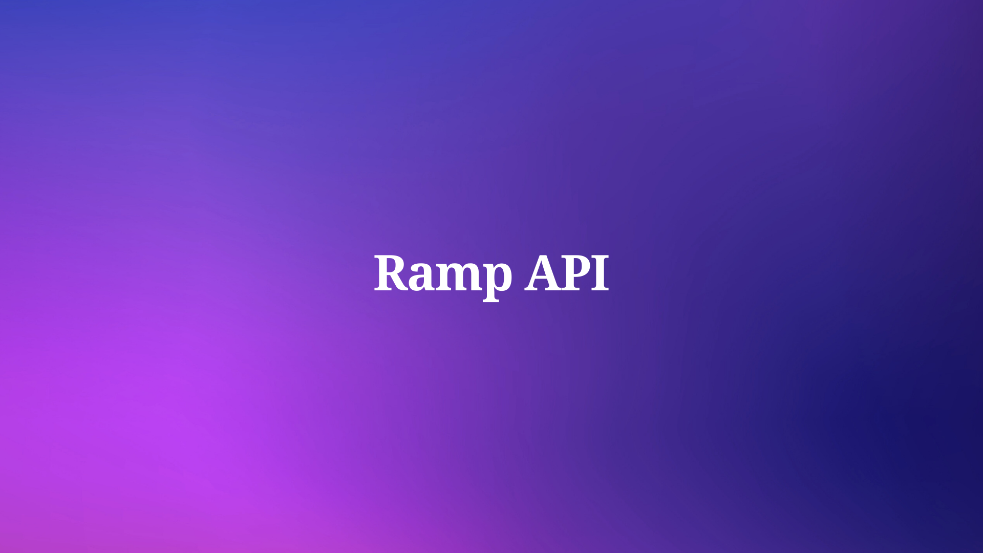How to use Ramp API ?