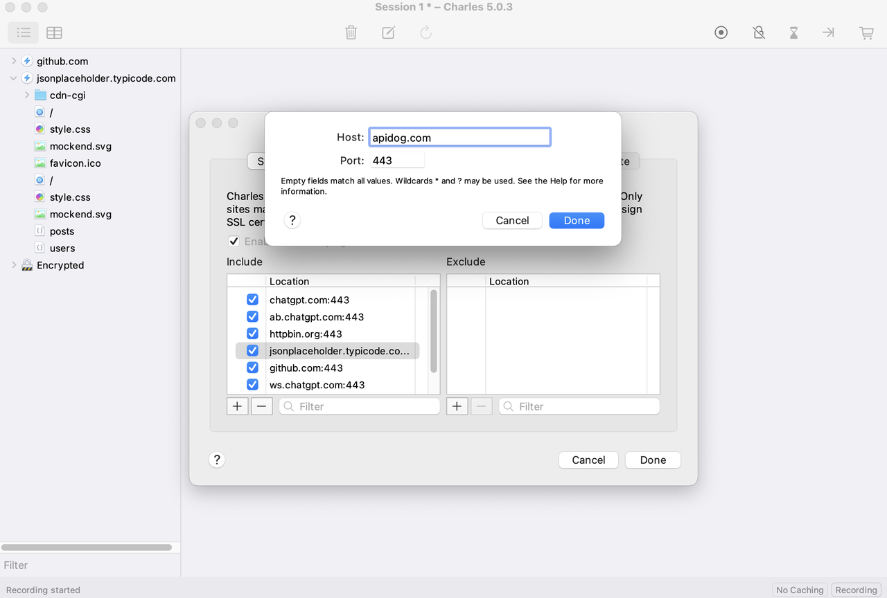 adding capturing domain to the list
