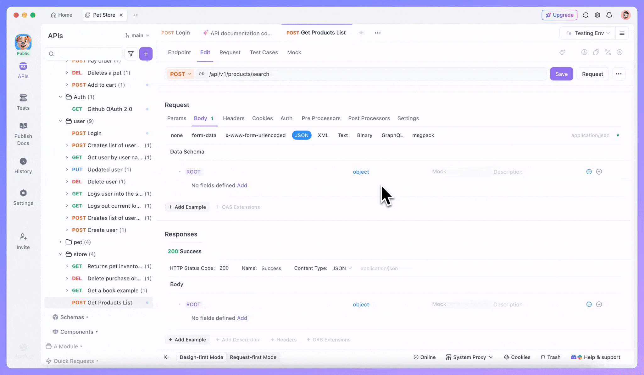 modify schema with AI in Apidog