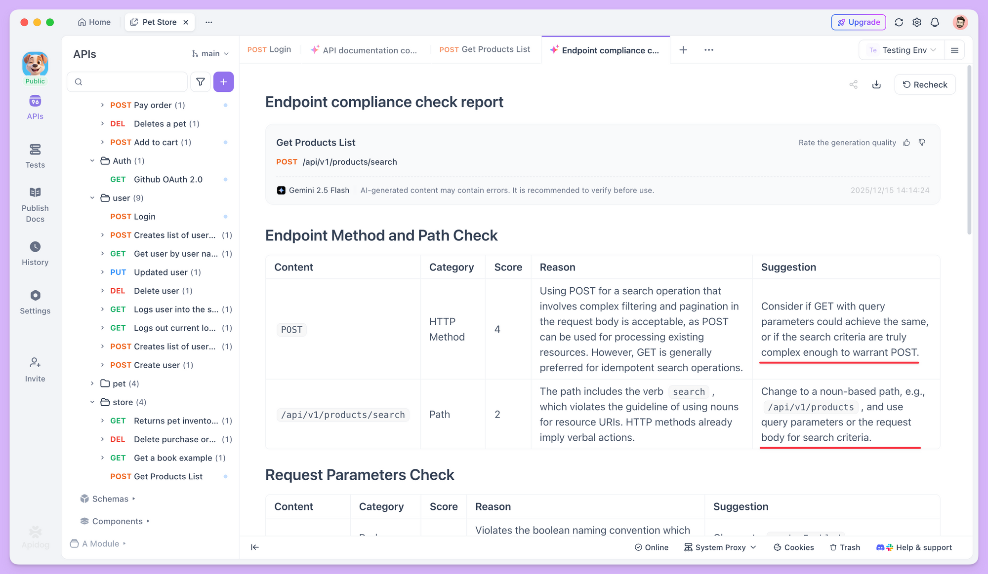 endpoint compliance check report