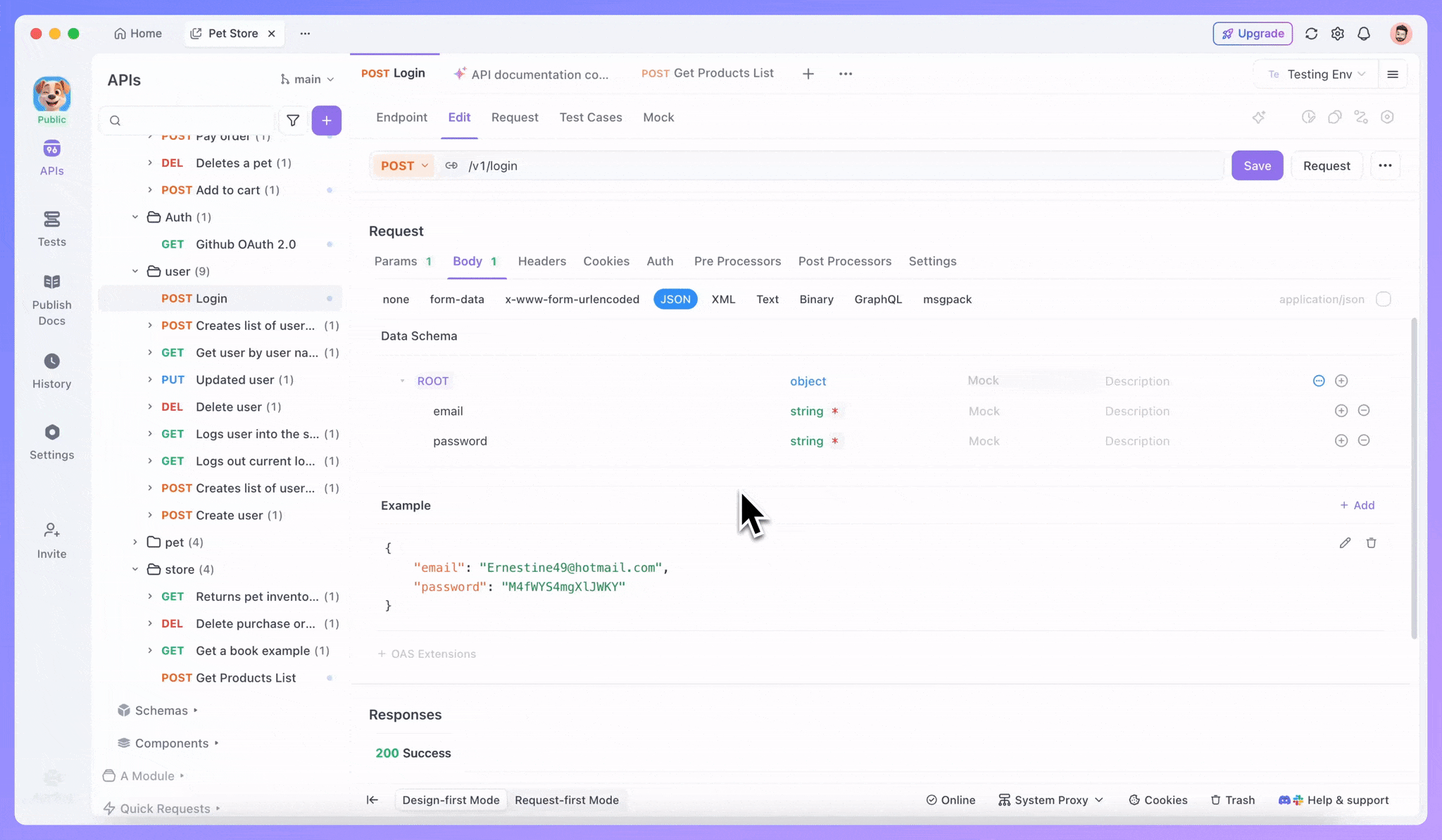 auto-completing field descriptions and names using AI in Apidog