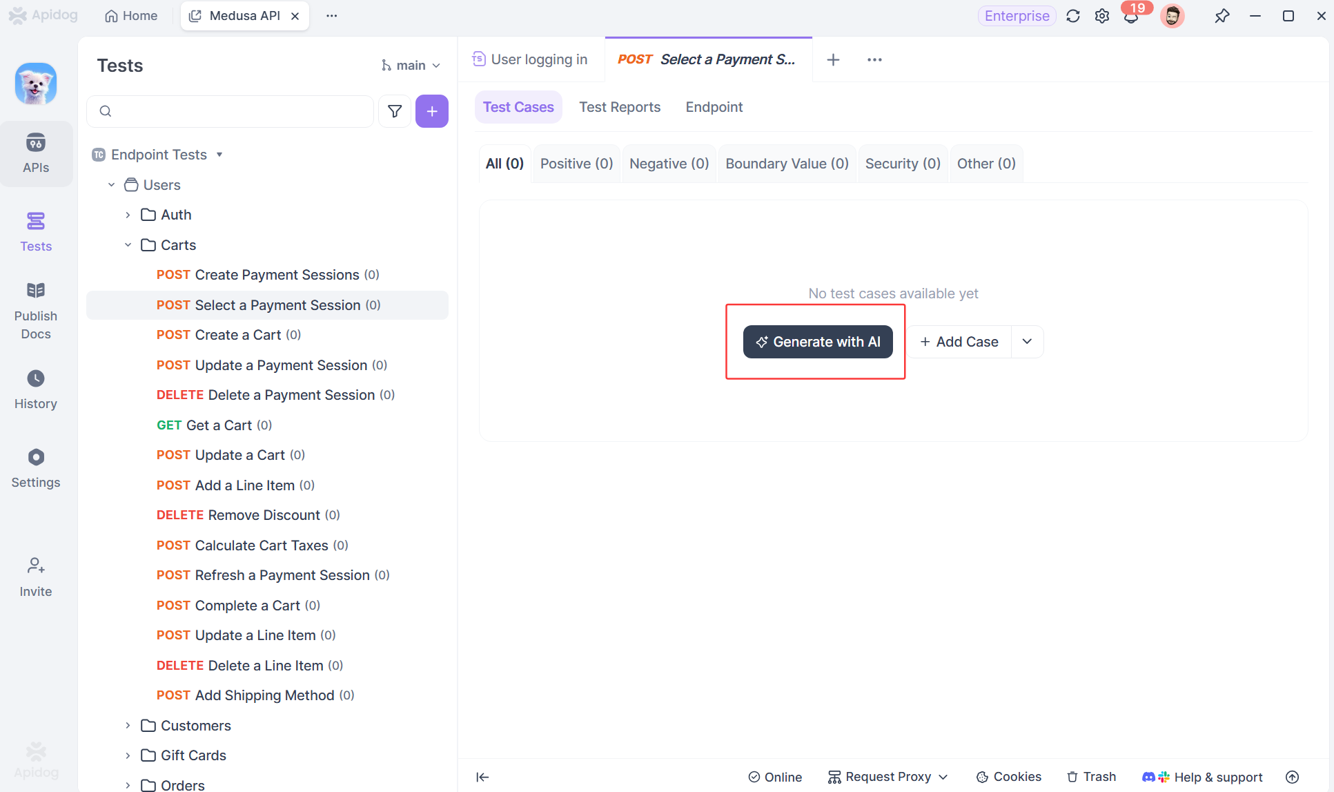 generating test cases using AI